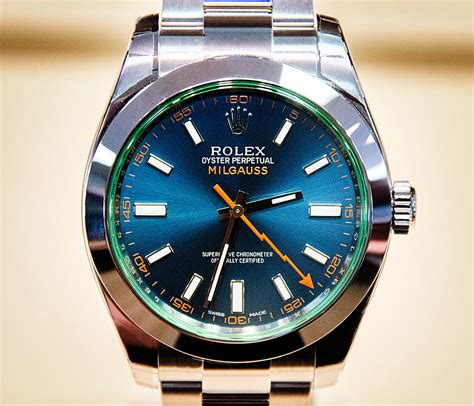 rolex milgaus z blue|rolex milgauss price chart.